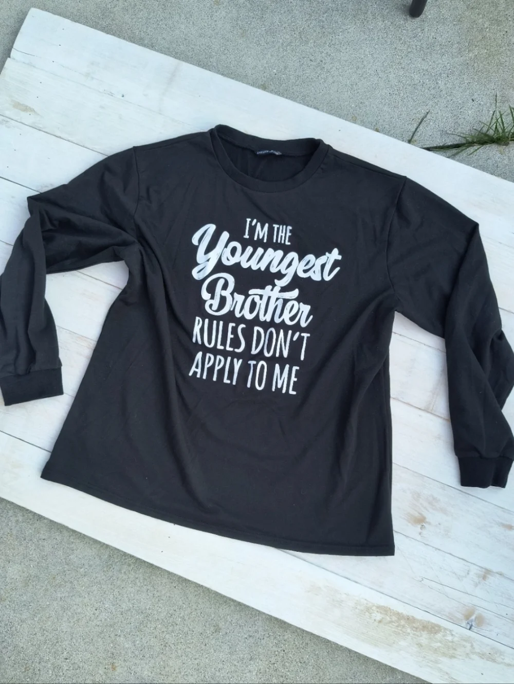 Lilicloth Boys Sweatshirt I'm The Youngest Brother Rules Graphics Pullover Large